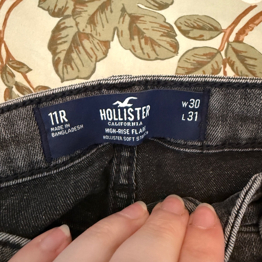 Women's High-Rise Gray Flare Jeans - Picture 2 of 2